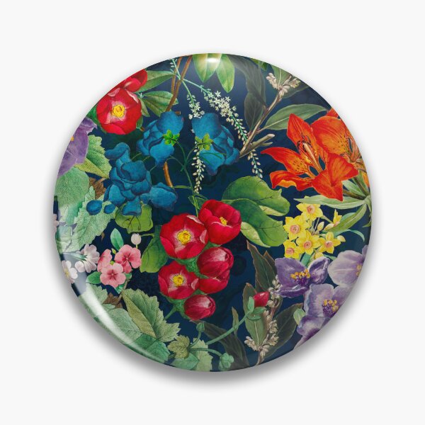 Item preview, Exotic flowers and leaves heaven, leaves and flowers tropical pattern, botanical illustration, navy floral illustration  designed and sold by ZeinabTaha.