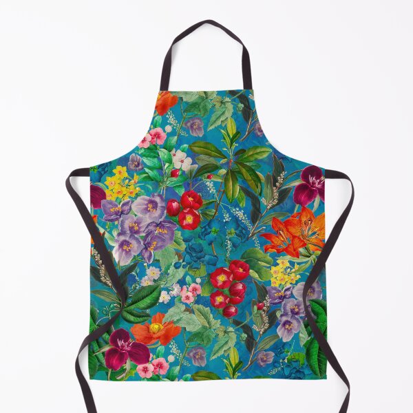 Artikelvorschau, Exotische Blumen und Blätter Himmel, Blätter und Blumen tropischen Muster, botanische Illustration, türkis florale Illustration entworfen und verkauft von ZeinabTaha.