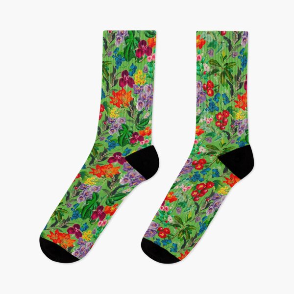 Item preview, Exotic Cute flowers and leaves heaven, leaves and flowers tropical pattern, botanical illustration, green floral illustration  designed and sold by ZeinabTaha.