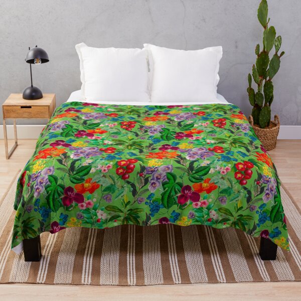 Item preview, Exotic Cute flowers and leaves heaven, leaves and flowers tropical pattern, botanical illustration, green floral illustration designed and sold by ZeinabTaha.