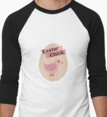 Pink Easter Chick Men's Baseball ¾ T-Shirt