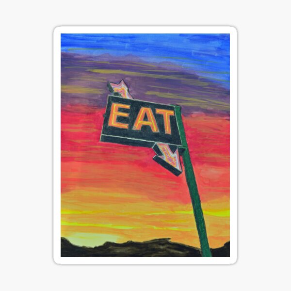 Roadside Diner Sign--Eat! Sticker