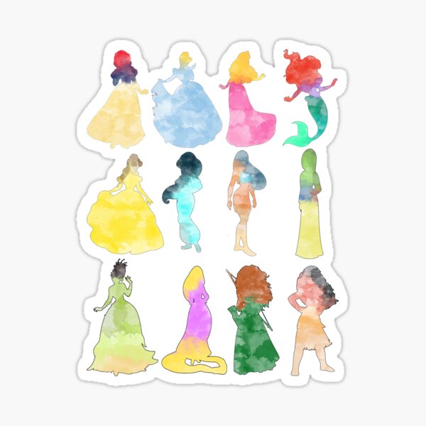 Princesas acuarela Pegatina