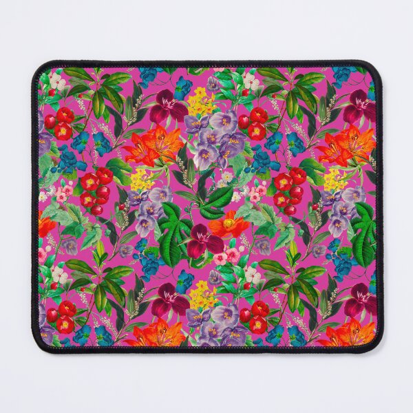 Item preview, Exotic Cute flowers and leaves heaven, leaves and flowers tropical pattern, botanical illustration, pink orange floral illustration designed and sold by ZeinabTaha.