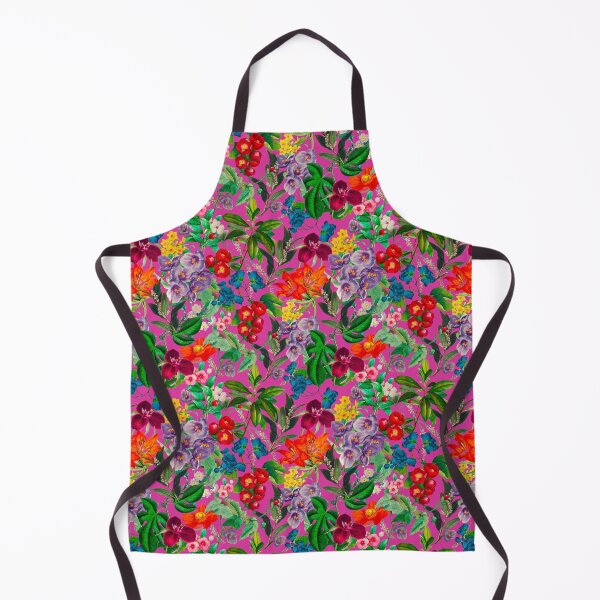 Item preview, Exotic Cute flowers and leaves heaven, leaves and flowers tropical pattern, botanical illustration, pink orange floral illustration designed and sold by ZeinabTaha.