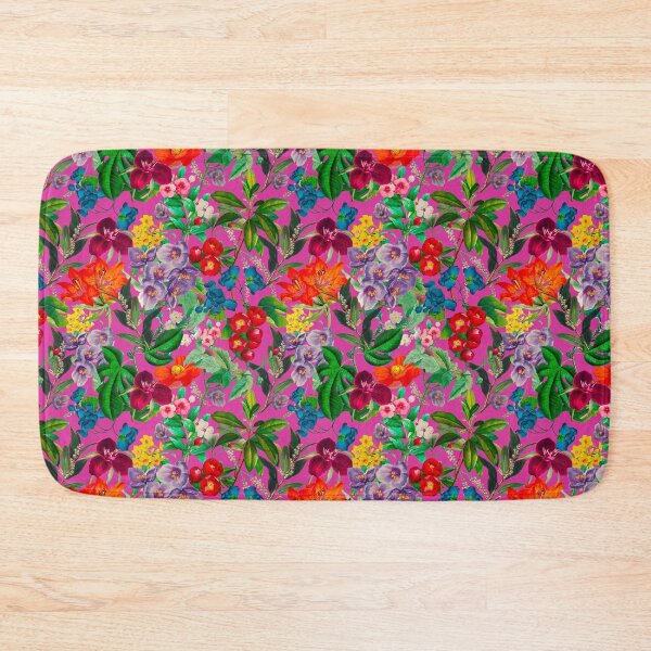 Item preview, Exotic Cute flowers and leaves heaven, leaves and flowers tropical pattern, botanical illustration, pink orange floral illustration  designed and sold by ZeinabTaha.