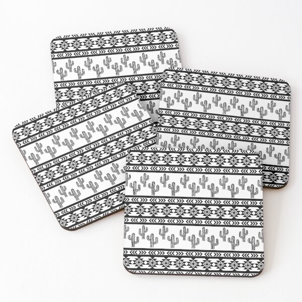Item preview, Aztec Monochrome Cactus Print designed and sold by ArtbyAdriane.