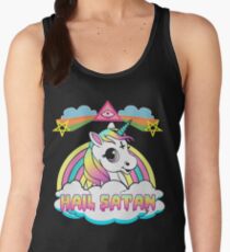 Unicorn hail satan death metal rainbown t-shirt Women's Tank Top
