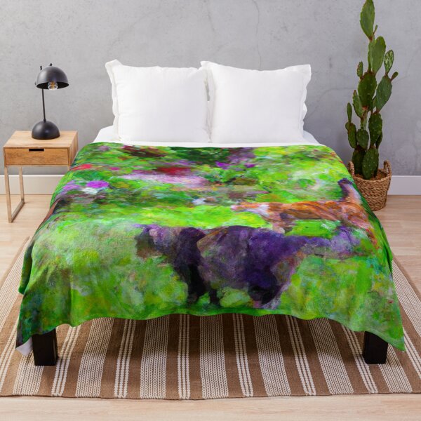 Item preview, impressionist style painting of a luscious garden full of cats designed and sold by xostarboyxo.