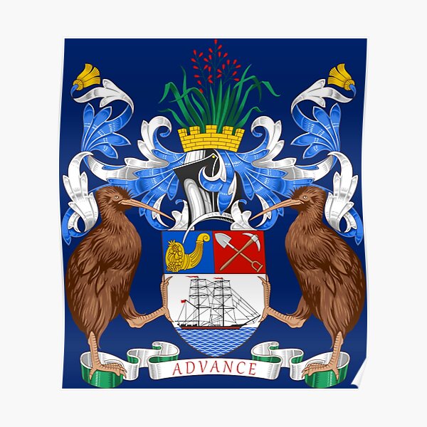 "Coat of Arms of Auckland, New Zealand" Poster for Sale by Shav Redbubble