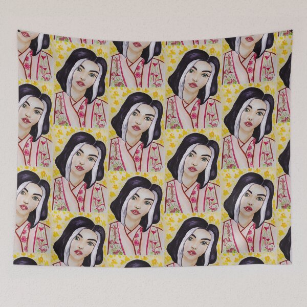 Item preview, Beautiful Portrait Painting of Asian Woman in Traditional Watercolor designed and sold by Chantellearts.