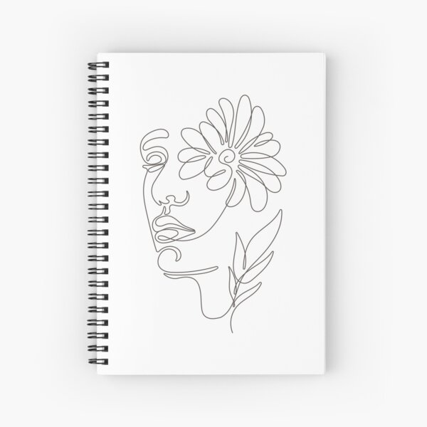 Flower Head Art Print Minimal Line Art Floral Illustration