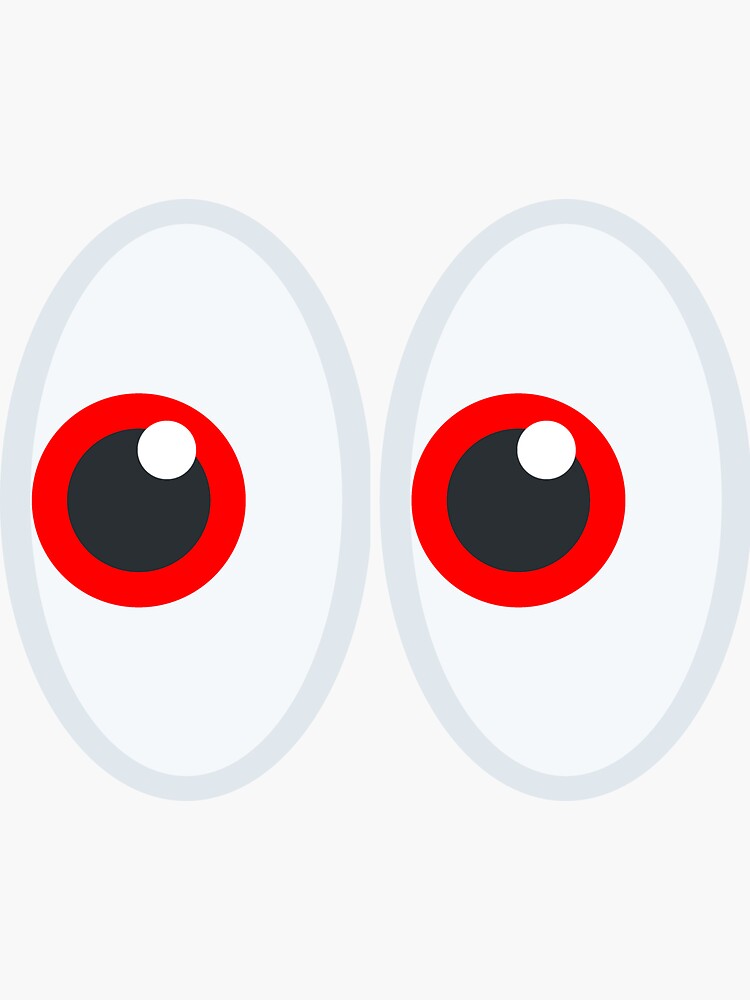 "Red_Eyes Emoji" Sticker for Sale by MasterBlankie Redbubble
