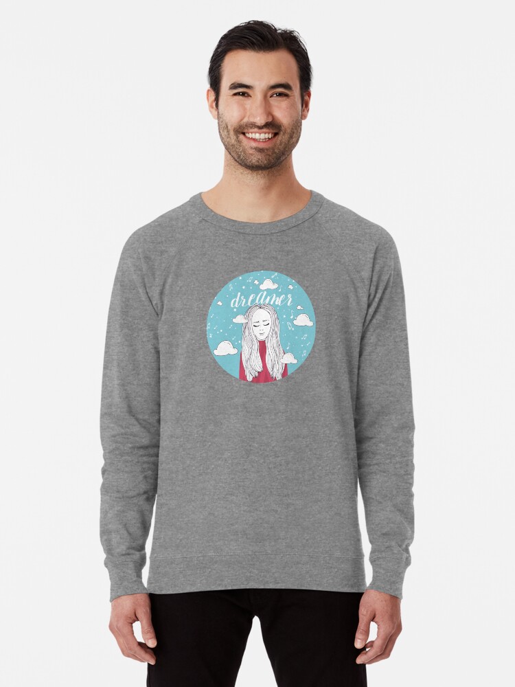 Alternate view of Dreamer Girl Illustration Lightweight Sweatshirt