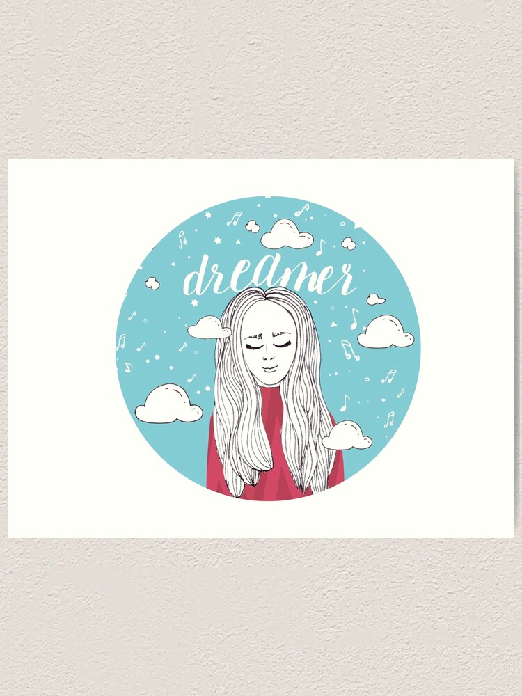 Alternate view of Dreamer Girl Illustration Art Print