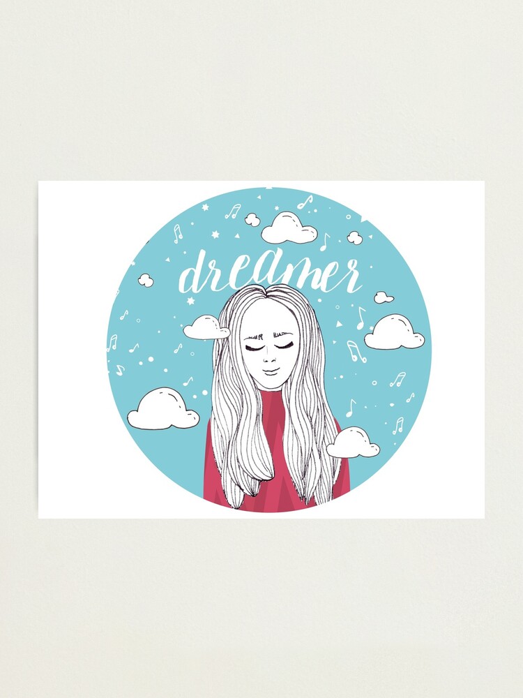 Alternate view of Dreamer Girl Illustration Photographic Print