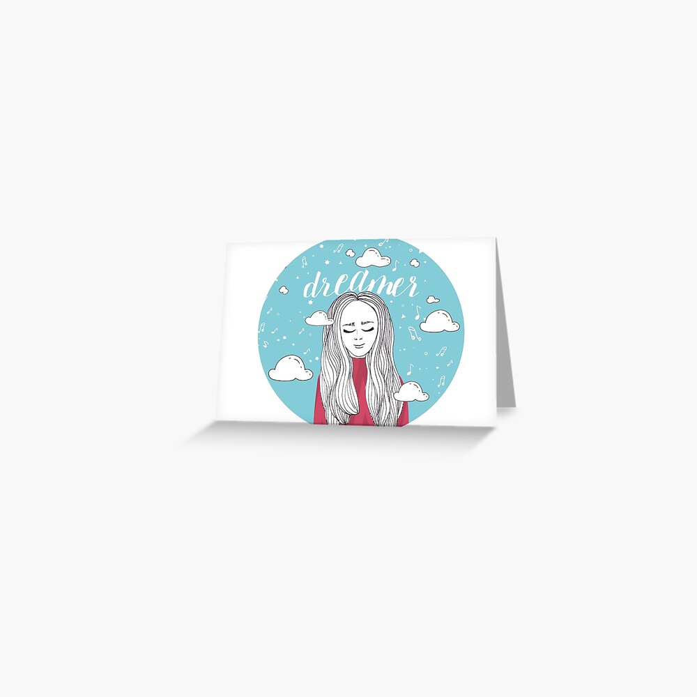 Dreamer Girl Illustration Greeting Card