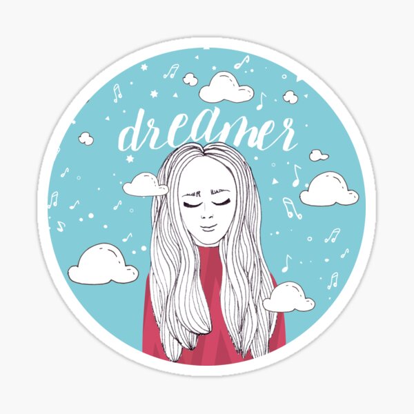 Dreamer Girl Illustration Sticker