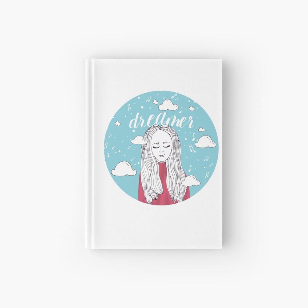 Dreamer Girl Illustration Hardcover Journal