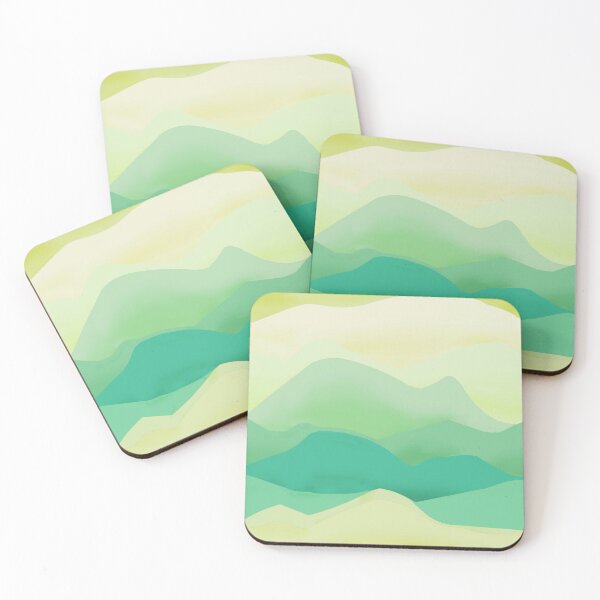 Item preview, hills, dunes, sunset, dawn, green, geometry, colored waves, sand designed and sold by Maria Mihailova.