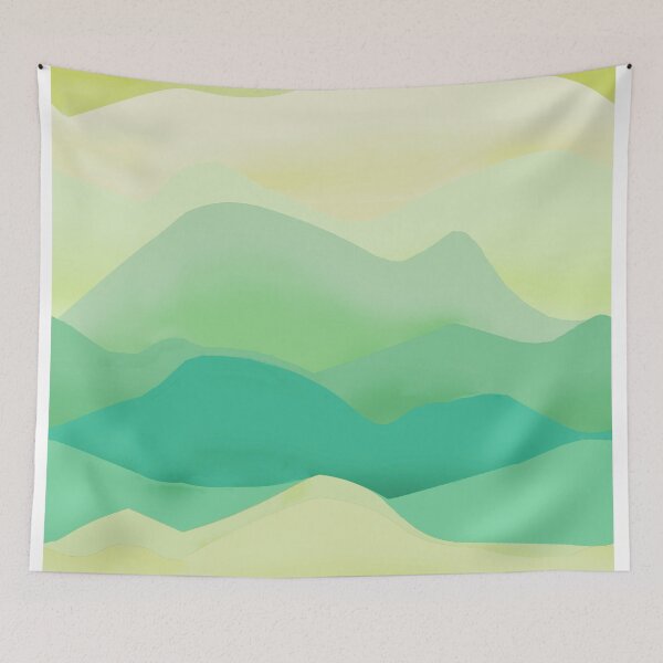 Item preview, hills, dunes, sunset, dawn, green, geometry, colored waves, sand designed and sold by Maria Mihailova.