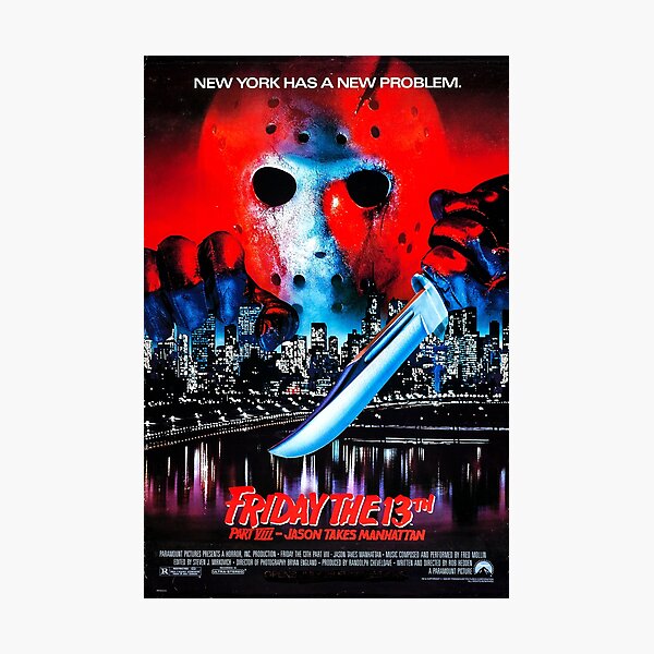 Item preview, Vendredi 13, partie VIII, Jason prend Manhattan, 1989, affiche du film designed and sold by BetterDaze.