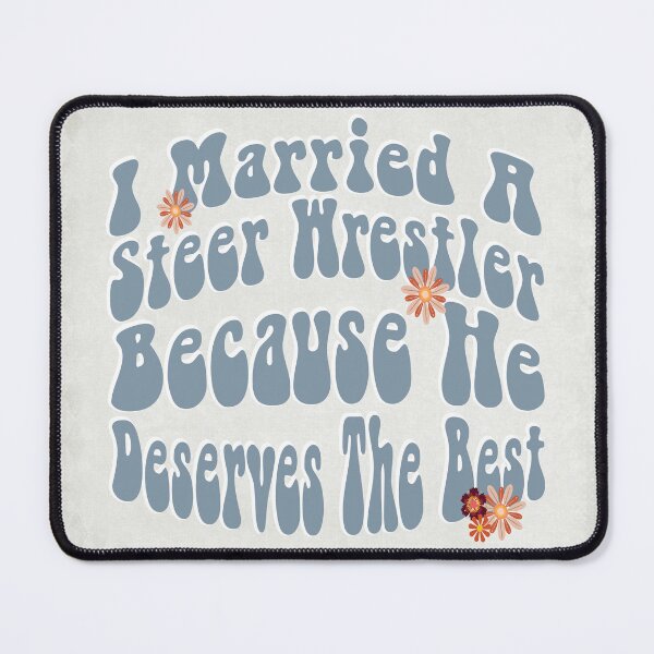 Item preview, I Married A Steer Wrestler Retro Design In Blue designed and sold by handsoftime2020.