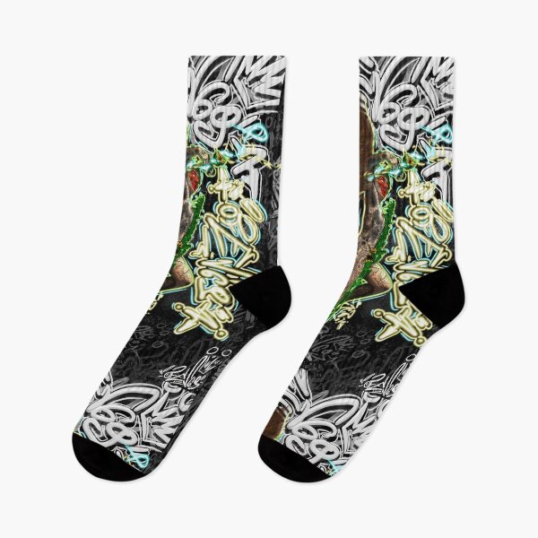 Item preview, enmascarado droga floral simétrico tatuaje graffiti sueño designed and sold by Ofen69.