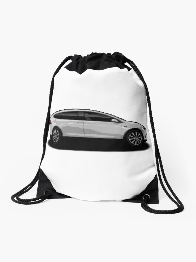 Tesla Model X Pixel Car Drawstring Bag