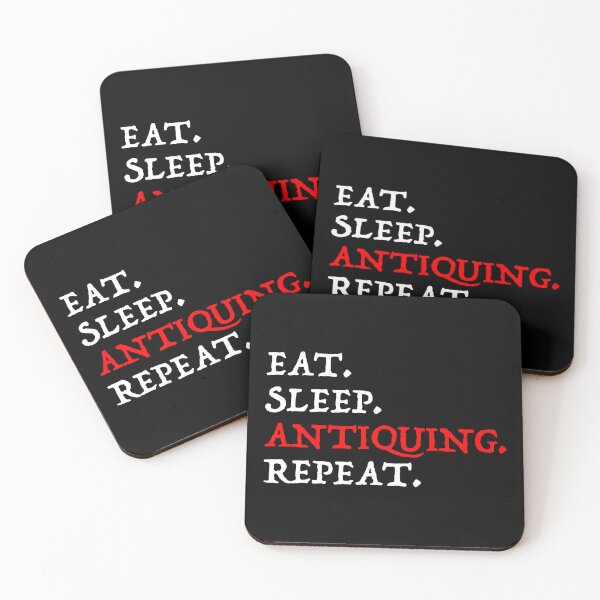 Item preview, Eat. Sleep. Antiquing. Repeat. designed and sold by Cat Lady Designs.