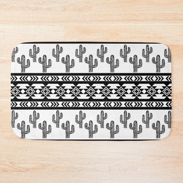 Item preview, Aztec Monochrome Cactus Print designed and sold by ArtbyAdriane.