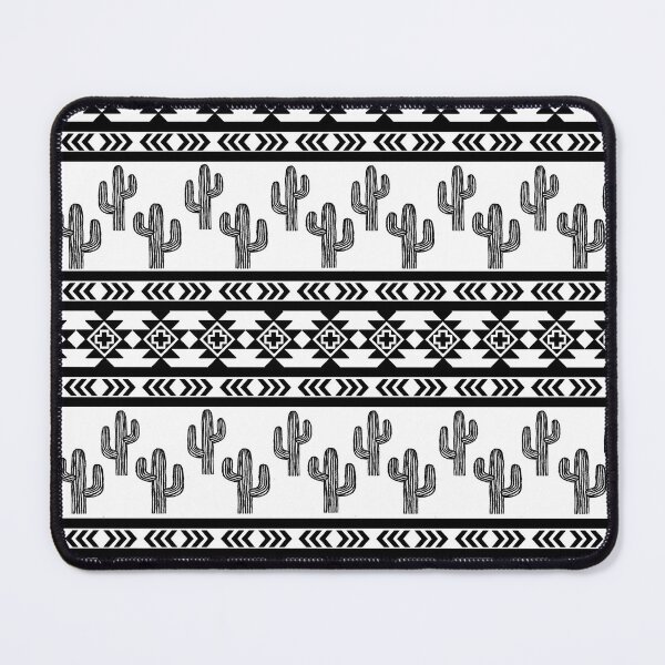 Item preview, Aztec Monochrome Cactus Print designed and sold by ArtbyAdriane.