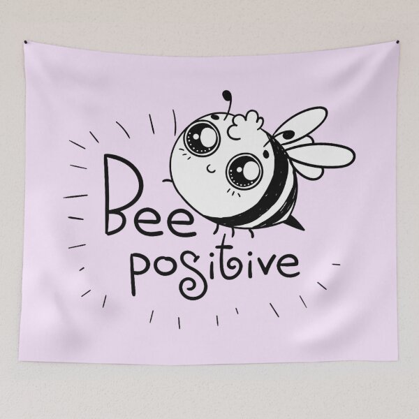 Item preview,   Bee positive shits, bee positive hats, bee positive shower curtain, bee positive backpack, bee positive dress, bee positive phone cases  designed and sold by Poussyarts.