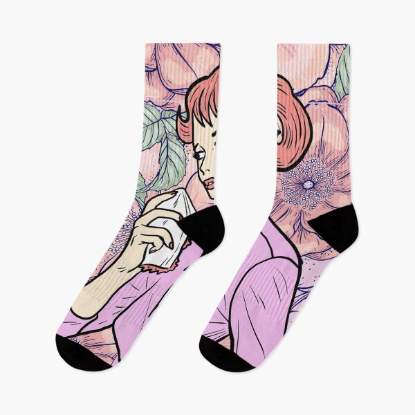Item preview, Floral Comic Girl Lavender designed and sold by NeonxHeart.