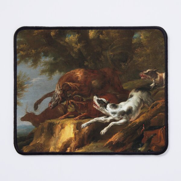 Item preview, Hounds Chasing a Stag | Carl Borromaus Ruthart | 1690 Renaissance Hunting Art designed and sold by CJET.