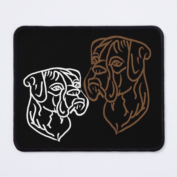 Item preview, BOXER BREED HEAD SILHOUETTES WHITE & FAWN BRINDLE DOG designed and sold by GIVENGRACE.ART.