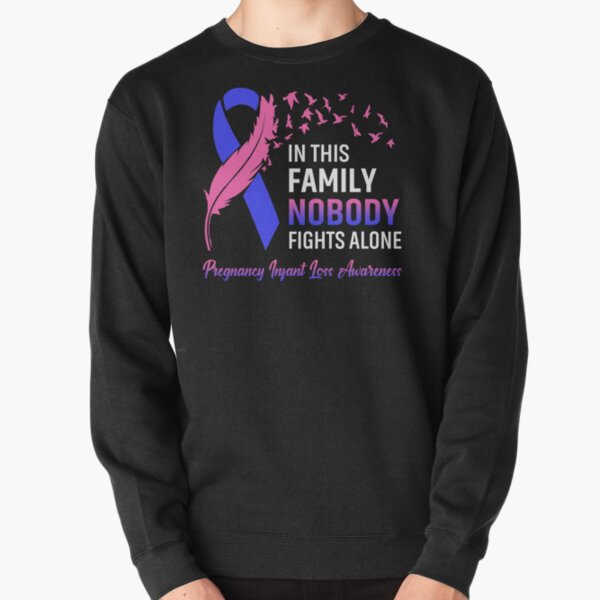 Item preview, In This Family Nobody Fights Alone Pregnancy Infant Loss Awareness Feather Ribbon designed and sold by frechettee.