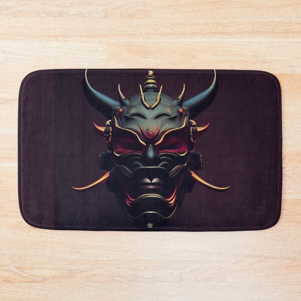 Item preview, cyberpunk japanese demon mask ancient guard oni samurai mask AI Generated Art designed and sold by botprompts.
