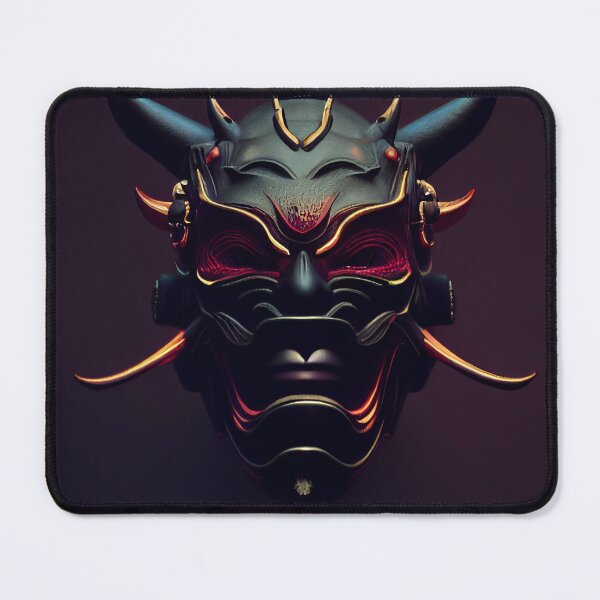 Item preview, cyberpunk japanese demon mask ancient guard oni samurai mask AI Generated Art designed and sold by botprompts.