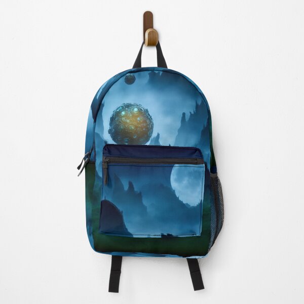 Item preview, Fantasy alien landscape with alien technology orbs designed and sold by BrachiaST.