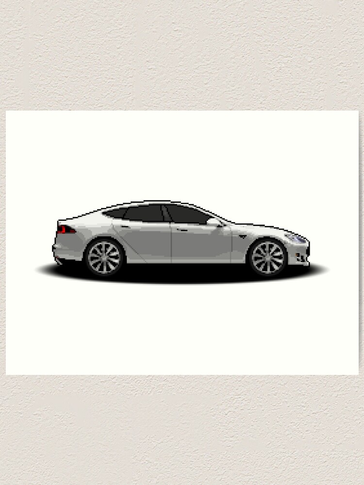 Tesla Model S Pixel Car Sticker for Sale by Maria Kirichenko