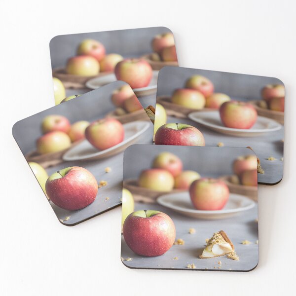 Item preview, Fresh red apples on the table, food photography and illustration designed and sold by SvetlanaSF.