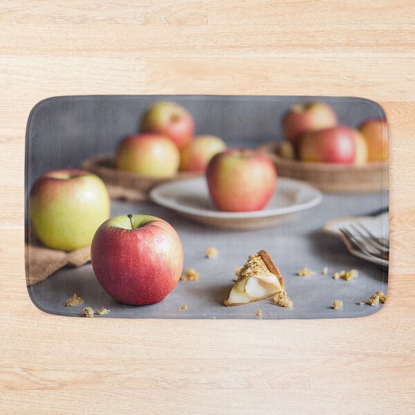 Item preview, Fresh red apples on the table, food photography and illustration designed and sold by SvetlanaSF.
