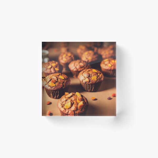 Item preview, Homemade pumpkin muffins, autumn dessert, food photography and illustration designed and sold by SvetlanaSF.