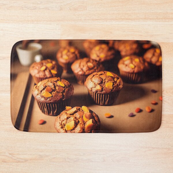 Item preview, Homemade pumpkin muffins, autumn dessert, food photography and illustration designed and sold by SvetlanaSF.