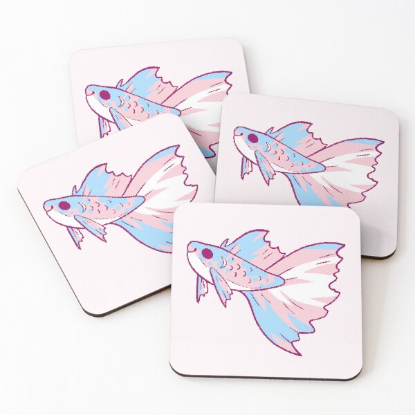 Item preview, Trans Pride Pastel Betta Fish designed and sold by slimestra.