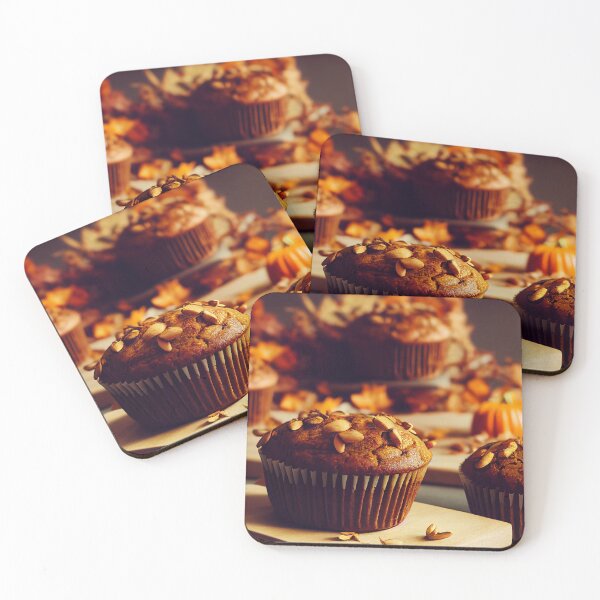 Item preview, Homemade pumpkin muffins, autumn dessert, food photography and illustration designed and sold by SvetlanaSF.