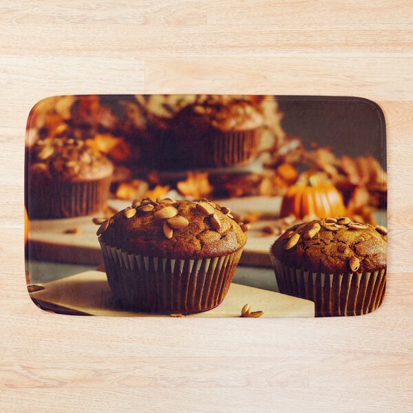 Item preview, Homemade pumpkin muffins, autumn dessert, food photography and illustration designed and sold by SvetlanaSF.