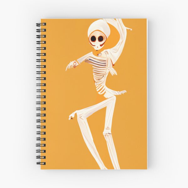 Artikelvorschau, Doof tanzendes Skelett-Muster auf Orange entworfen und verkauft von DennistonMade.