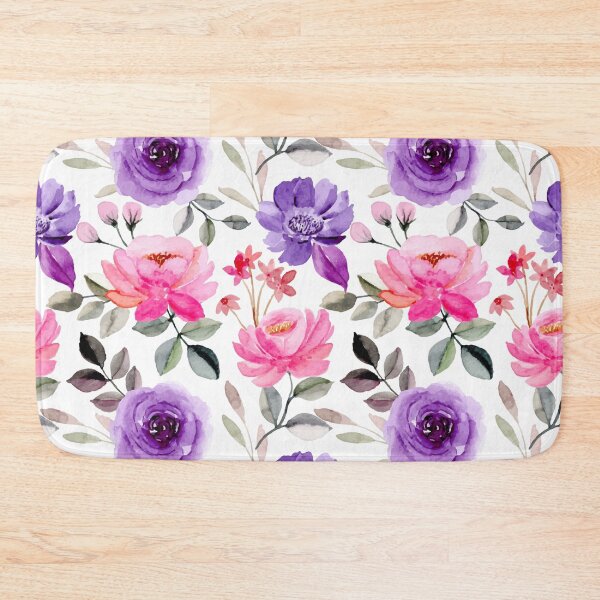 Aperçu de l'œuvre Motif floral rose et violet créée et vendue par Edenglow Prints & Peculiars.